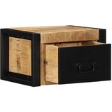 vidaXL Nočne omarice 2 kosa 40x35x25 cm Masivni neobdelan les Mango | Shoptok.si