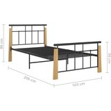  Okvir za krevet od metala i masivne hrastovine 90 x 200 cm | Eponuda.ba