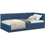 vidaXL Kutni okvir kreveta s uzglavljem Plava 80 x 200 cm tkanina | shoptok.hr