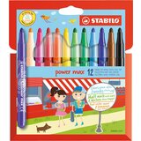 Stabilo pisalo z vlakneno konico power max, okroglo, kartonska škatla 12, (21656367) | Shoptok.si