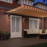 vidaXL Avtomatski retraktibilni senčnik z LED rumene in oranžne barve 500x350 cm | Shoptok.si
