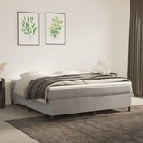The Living Store Box spring postelja z vzmetnico svetlo siva 160x200 cm žamet - Box Spring Postelja, (21491303) Cene