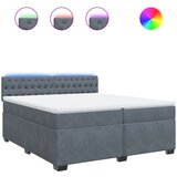  Krevet s oprugama i madracem tamnosivi 200x200 cm baršunasti | shoptok.hr