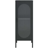 vidaXL Komoda črna 40x35x105 cm steklo in jeklo | Shoptok.si