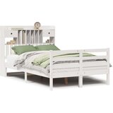 vidaXL Krevet s regalom z knjige bez madraca bijeli 135x190cm borovina | shoptok.hr