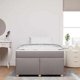 vidaXL Konstrukcija postelje z vzmetnico Taupe 120 x 200 cm blago | Shoptok.si