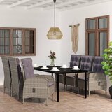 7-dijelni vrtni blagovaonski set s jastucima sivo-crni | shoptok.hr