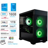 MEGA gaming namizni računalnik S7X i5-14400F/16GB/1TB SSD/RX 9060 XT/črna Cene