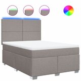 vidaXL Box spring postelja z vzmetnico taupe 140x200 cm blago, (21321151) | Shoptok.si