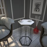 Woody Fashion Cetrus Wood - White WhiteBlack Side Table Cene