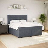 vidaXL Box spring postelja z vzmetnico temno siva 180x200 cm žamet | Shoptok.si
