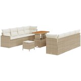 vidaXL 11-dijelni vrtni sofa set s jastučićima bež poli ratan akacija, 3-dijelni vrtni set za objedovanje s jastučićima bež poli ratan akacija Cijene