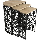 Hanah home Set klub stočića Stil Metal Ferforje, 3 komada, Hrast Cene