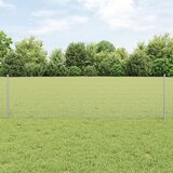 vidaXL zavarena žičana ograda s 11 U stupova Srebrna 0.6x25 m Čelik Cijene