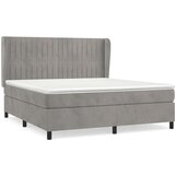  Box spring postelja z vzmetnico svetlo siva 160x200 cm žamet, (20789990) | Shoptok.si