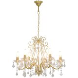  Luster s kristalnim perlama zlatni okrugli 6 x E14 | shoptok.hr