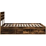  Okvir za krevet s uzglavljem Dimljeni hrast 140 x 200 cm | shoptok.hr