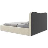 Makamii Bež oblazinjena zakonska postelja s prostorom za shranjevanje z letvenim dnom 140x200 cm Kahai – | Shoptok.si