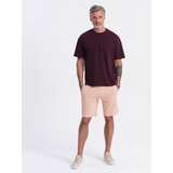 Ombre Men's knit shorts with drawstring and pockets - powder pink | Shoptok.si