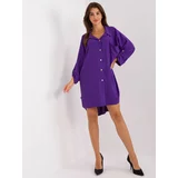 Fashionhunters Dark purple Elaria shirt dress with chain