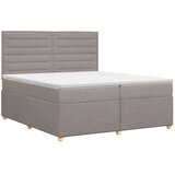  Boxspring krevet s madracem Sivosmeđa 200 x 200 cm Tkanina - Sivosmeđa 200 x 200 cm Dizajn linija | shoptok.hr