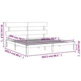 vidaXL okvir za krevet s uzglavljem sivi 200 x 200 cm od masivnog drva | shoptok.hr