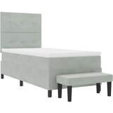  Krevet s Podnicom s Madracem &amp Klupom Svjetlosiva 90x200 cm Baršun | shoptok.hr