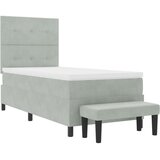  Postelja z vzmetnico z vzmetnico Svetlo siva 90 x 200 cm Žamet, (5000127725) | Shoptok.si