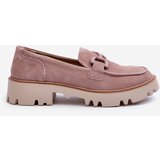 S. BARSKI Women's Beige Suede Moccasins with Ornament D&A | shoptok.hr
