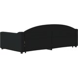  Dnevni krevet na razvlačenje crni 100 x 200 cm od tkanine | shoptok.hr