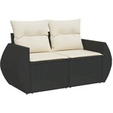  9-dijelni set vrtnih sofa s jastucima crni od poliratana | shoptok.hr