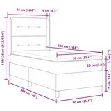  s opruga kutije Sivo-smeđa 90 x 190 cm tkanina | shoptok.hr