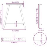  Noge za jedilno mizo v obliki črke A, 2 kosa, bele barve, 70 x (72-73) cm, jeklo, (22123461) | Shoptok.si