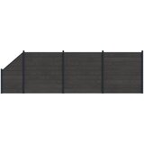 vidaXL Plošča ograje 4 pcs WPC in aluminij Črna, (5000249571) | Shoptok.si