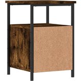 vidaXL Nočna omarica dimljeni hrast 34x35,5x50 cm inženirski les | Shoptok.si