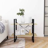 Ormarić za knjige s 2 razine boja hrasta 80 x 30 x 70 cm drveni | shoptok.hr