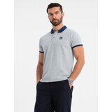 Ombre Men's polo shirt with colorful accents - gray melange | Shoptok.si