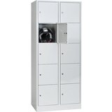 Wolf Garderobni sistem s predelki z zaklepanjem, 10 predelkov, širina predelka 400 mm, svetlo siva / svetlo siva | Shoptok.si