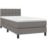  Box spring postelja z vzmetnico LED temno siva 90x190 cm blago, (20789367) | Shoptok.si