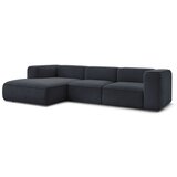 Bobochic Paris Temno modra kotna sedežna garnitura iz tkanine bouclé (levi kot) Zephyr – | Shoptok.si