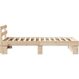 vidaXL krevetna konstrukcija smeđa 75 x 190 cm čvrsta borova drva | shoptok.hr