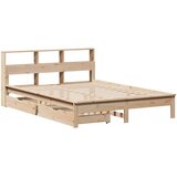  Krevet s regalom za knjige bez madraca 120x190 cm od borovine | shoptok.hr
