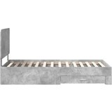  Okvir za krevet s uzglavljem Betonski sivi 90 x 190 cm | shoptok.hr