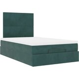 vidaXL Otomanski posteljni okvir z vzmetnicami zelen 120x190cm žamet, (21610621) | Shoptok.si