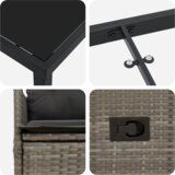 vidaXL 9-delni vrtni jedilni set z blazinami Siva Poli Ratan | Shoptok.si