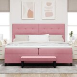  s opruga kutije Ružičasta 200 x 200 cm Baršun | shoptok.hr