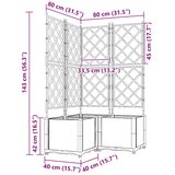  Vrtna saksija 3 kom. Crna 80 x 80 x 143 cm PP | shoptok.hr