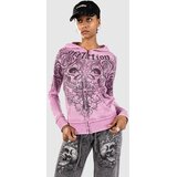Affliction Forgotten Burnout Zip Hoodie pink burnout wash | shoptok.hr