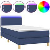 Maison Chic Box spring postelja - Vzmetna postelja z vzmetnico LED modra 100x200 cm blago SL16221, (21895999) | Shoptok.si