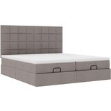vidaXL otomanski okvir kreveta s madracima smeđesivi 200x200cm tkanine | shoptok.hr